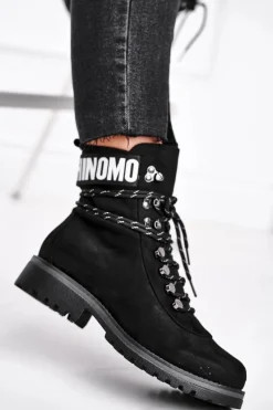 Outlet Botki Damskie Płaski Obcas Na Suwak Czarne Popsi Damskie Botki Zimowe Damskie|Botki Zamszowe