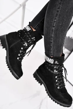 Outlet Botki Damskie Płaski Obcas Na Suwak Czarne Popsi Damskie Botki Zimowe Damskie|Botki Zamszowe