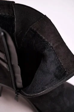 Best Buty Sergio Leone Botki Damskie Sergio Leone Zamszowe Czarne BT615