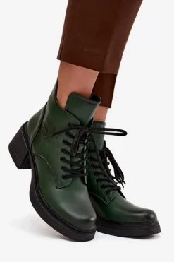 Botki Ocieplane|Botki Sznurowane></noscript>Buty damskie Vinceza Botki Damskie Skórzane Na Klocku Ocieplane Vinceza 39950 Ciemnozielone Zielony