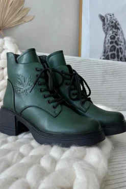 Botki Ocieplane|Botki Sznurowane></noscript>Buty damskie Vinceza Botki Damskie Skórzane Na Klocku Ocieplane Vinceza 39950 Ciemnozielone Zielony