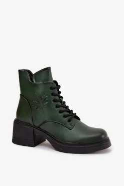 Botki Ocieplane|Botki Sznurowane></noscript>Buty damskie Vinceza Botki Damskie Skórzane Na Klocku Ocieplane Vinceza 39950 Ciemnozielone Zielony