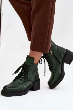 Botki Ocieplane|Botki Sznurowane></noscript>Buty damskie Vinceza Botki Damskie Skórzane Na Klocku Ocieplane Vinceza 39950 Ciemnozielone Zielony
