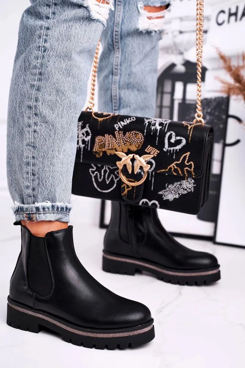 Online Botki damskie sztyblety czarne Stiletto Damskie Czarne Botki|Botki Zimowe Damskie