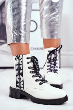 Discount Buty damskie Vinceza Botki Damskie Trapery Białe Verso