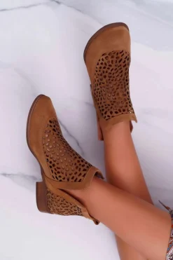 New Botki Damskie Wiosenne Kowbojki Camel 2366 Draw Damskie Botki Wiosenne|Brązowe I Beżowe Botki