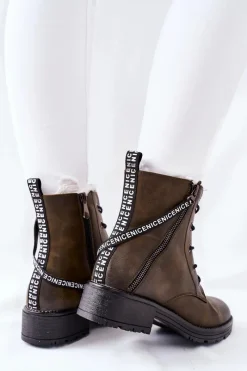 Botki Sznurowane|Czarne Botki></noscript>Buty damskie Vinceza Botki Damskie Workery Brązowe Goorey