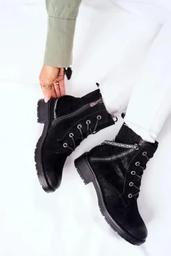 Online Buty damskie Vinceza Botki Damskie Workery Czarne Goorey