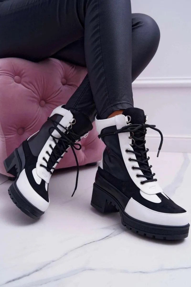 Botki Sznurowane|Botki Zimowe Damskie>Boto Botki Damskie Wysokie Sznurowane Ridley