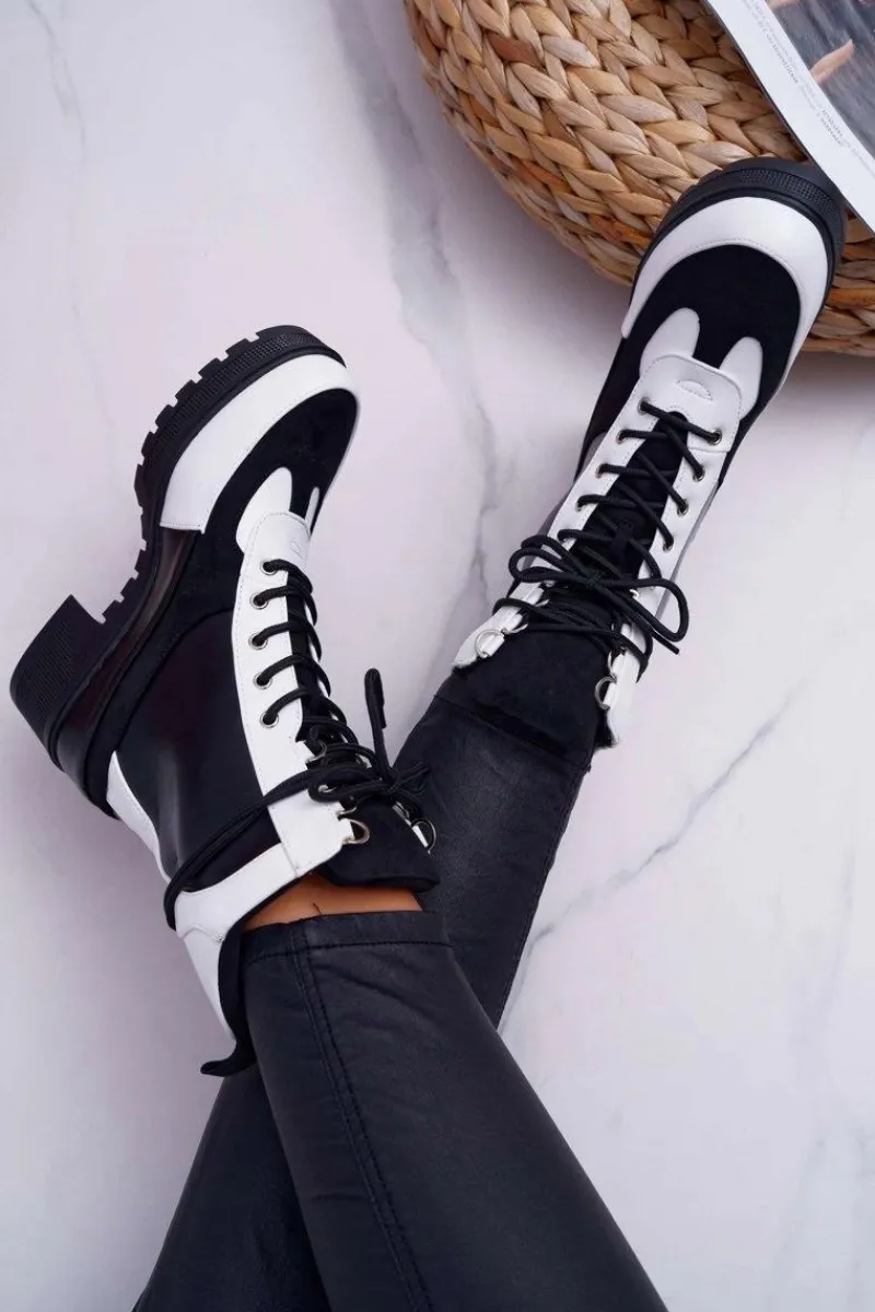 Botki Sznurowane|Botki Zimowe Damskie>Boto Botki Damskie Wysokie Sznurowane Ridley