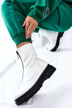 Clearance Evento Botki Damskie Z Suwakiem Białe Tierra