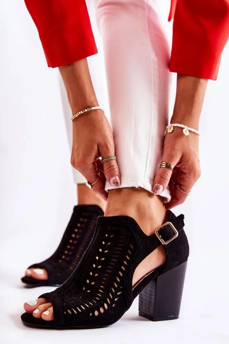 Hot Botki Damskie z Wycięciem Wiosenne Czarne Beyond Us Damskie Botki Wiosenne|Botki Na Słupku