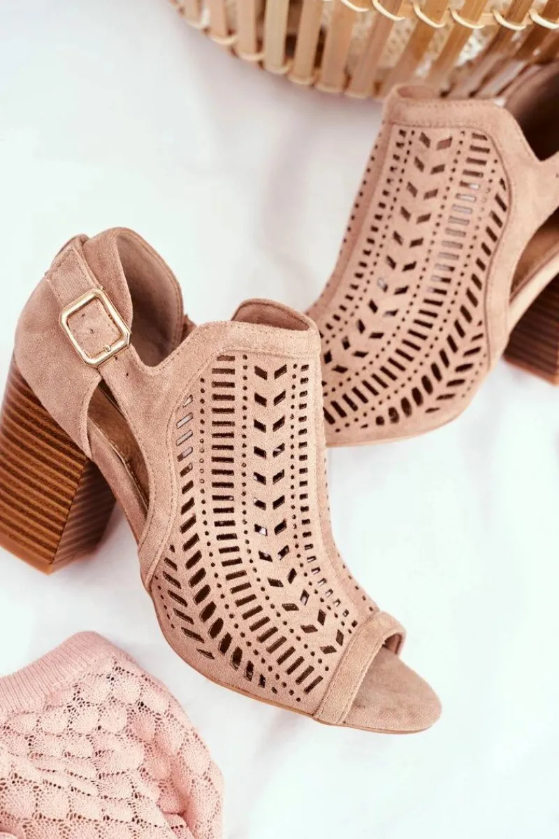 Discount Boto Botki Damskie z Wycięciem Wiosenne Beżowe Beyond Us