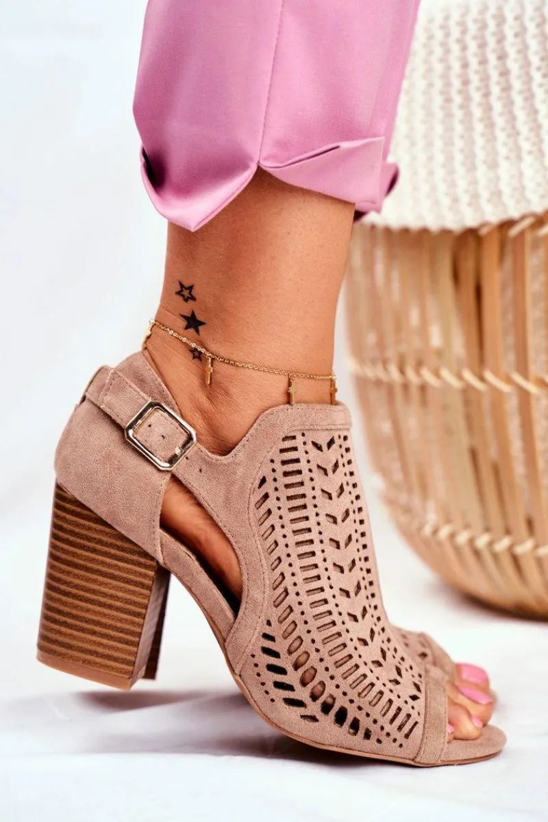 Discount Boto Botki Damskie z Wycięciem Wiosenne Beżowe Beyond Us