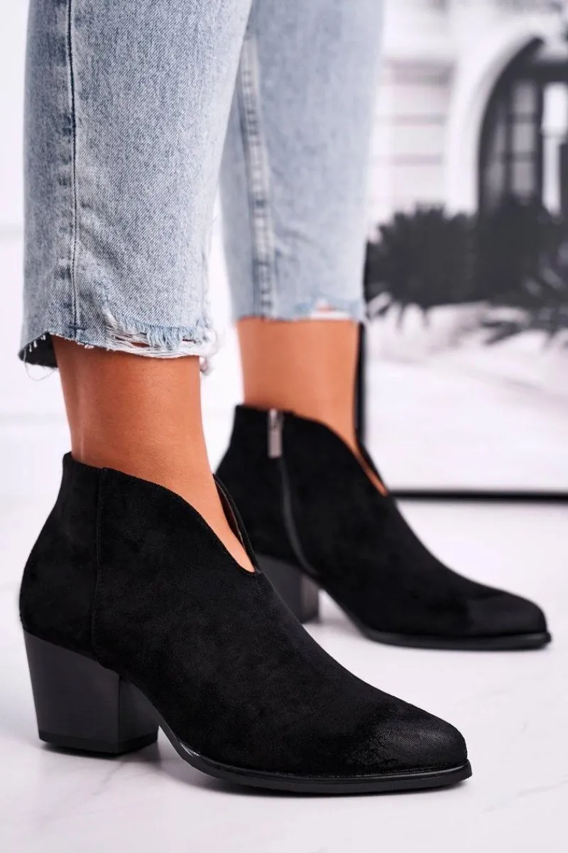 Botki Na Słupku|Czarne Botki>Buty damskie Vinceza Botki Damskie Z Wycięciem Czarne Best Choice