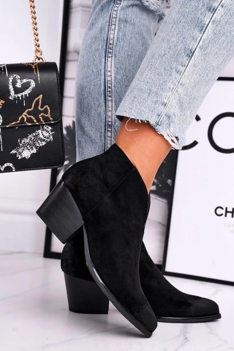 Botki Na Słupku|Czarne Botki>Buty damskie Vinceza Botki Damskie Z Wycięciem Czarne Best Choice