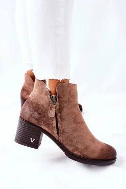 Czarne Botki|Botki Zimowe Damskie></noscript>Buty damskie Vinceza Botki Damskie Zamszowe Beżowe Bellarena