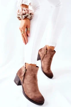 Czarne Botki|Botki Zimowe Damskie></noscript>Buty damskie Vinceza Botki Damskie Zamszowe Beżowe Bellarena