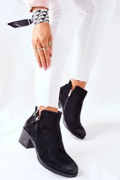 Clearance Botki Damskie Zamszowe Czarne Bellarena Damskie Czarne Botki|Botki Zimowe Damskie