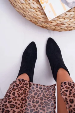 Sale Botki Damskie Zamszowe Na Słupku Czarne Ferrous Damskie Botki Na Słupku|Brązowe I Beżowe Botki