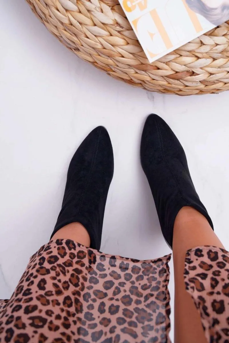 Sale Botki Damskie Zamszowe Na Słupku Czarne Ferrous Damskie Botki Na Słupku|Brązowe I Beżowe Botki