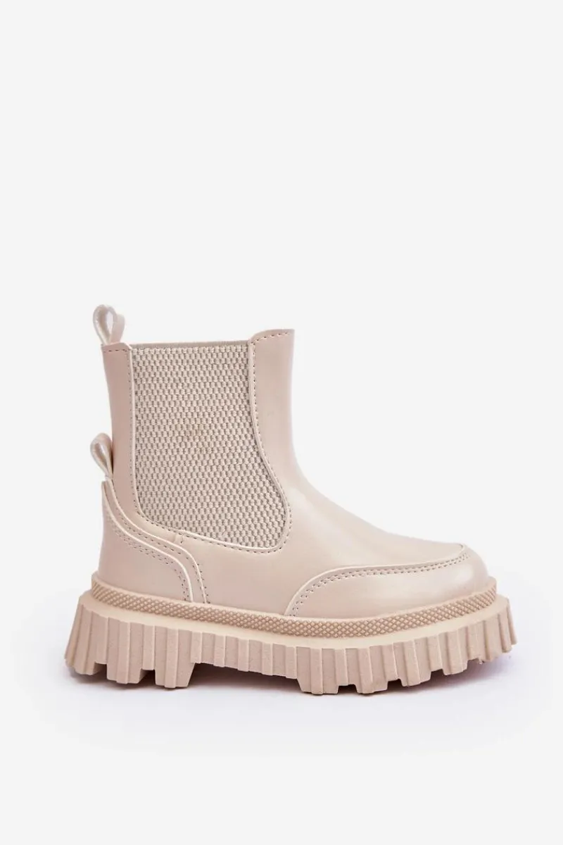 Hot Botki Dziecięce Na Suwak Ocieplane Beżowe Jolynn Dzieci Dziewczęce