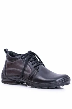 Clearance Botki Męskie Czarne Ocieplane Trzewiki na Zimę Felgado Męskie Botki Męskie