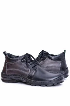 Clearance Botki Męskie Czarne Ocieplane Trzewiki na Zimę Felgado Męskie Botki Męskie