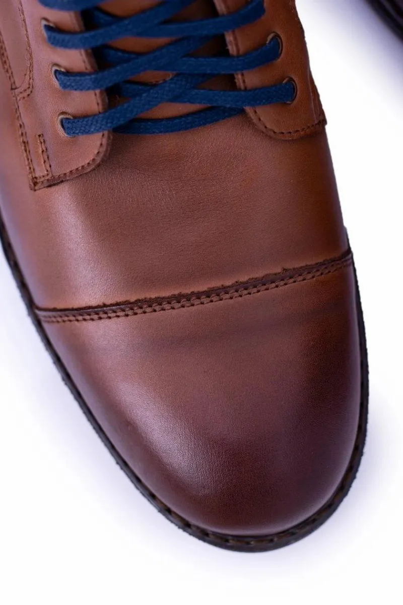 Discount Boto Botki Męskie Polskie Brązowe Trapery Trzewiki Mintos