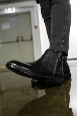 Best Big Star Shoes Botki Męskie Skórzane Trzewiki Big Star Czarne EE174287