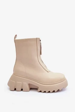 Brązowe I Beżowe Botki|Botki Płaskie><noscript><img width=