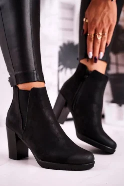 Sale Buty Sergio Leone Botki Na Słupku Sergio Leone Zamszowe Czarne BT311