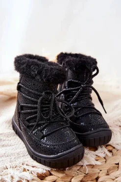 Dziewczęce|Dziewczęce></noscript>Evento Botki Śniegowce Ocieplane Z Futerkiem Czarne Stars