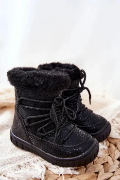 Dziewczęce|Dziewczęce></noscript>Evento Botki Śniegowce Ocieplane Z Futerkiem Czarne Stars