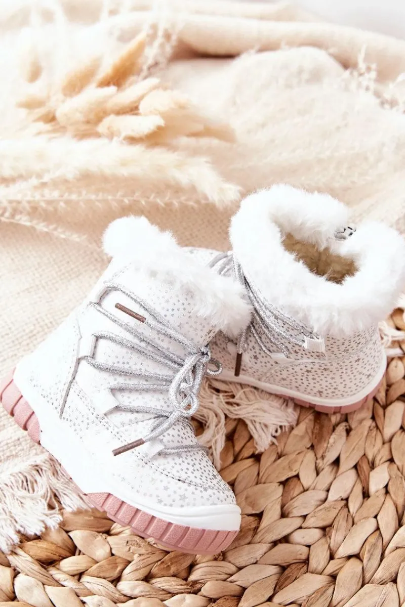Online Evento Botki Śniegowce Ocieplane Z Futerkiem Białe Stars