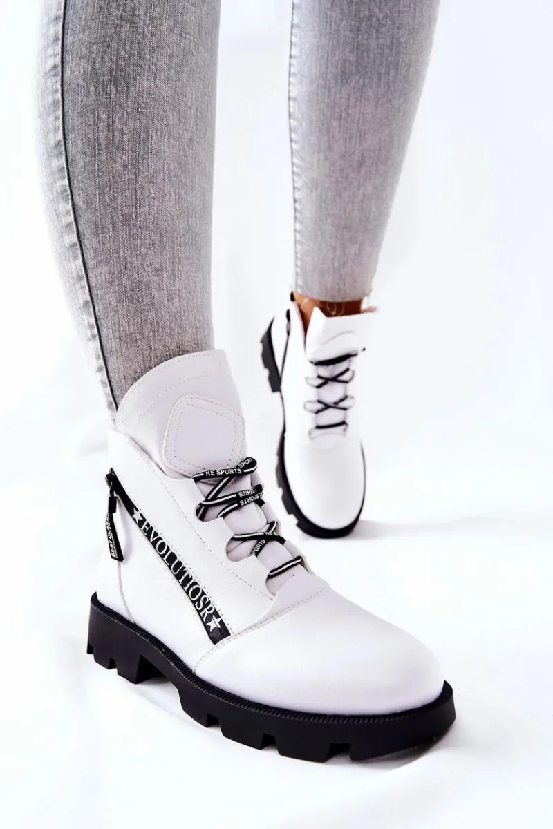 Hot Buty Sergio Leone Botki Ocieplane Futerkiem Sergio Leone Białe TR740