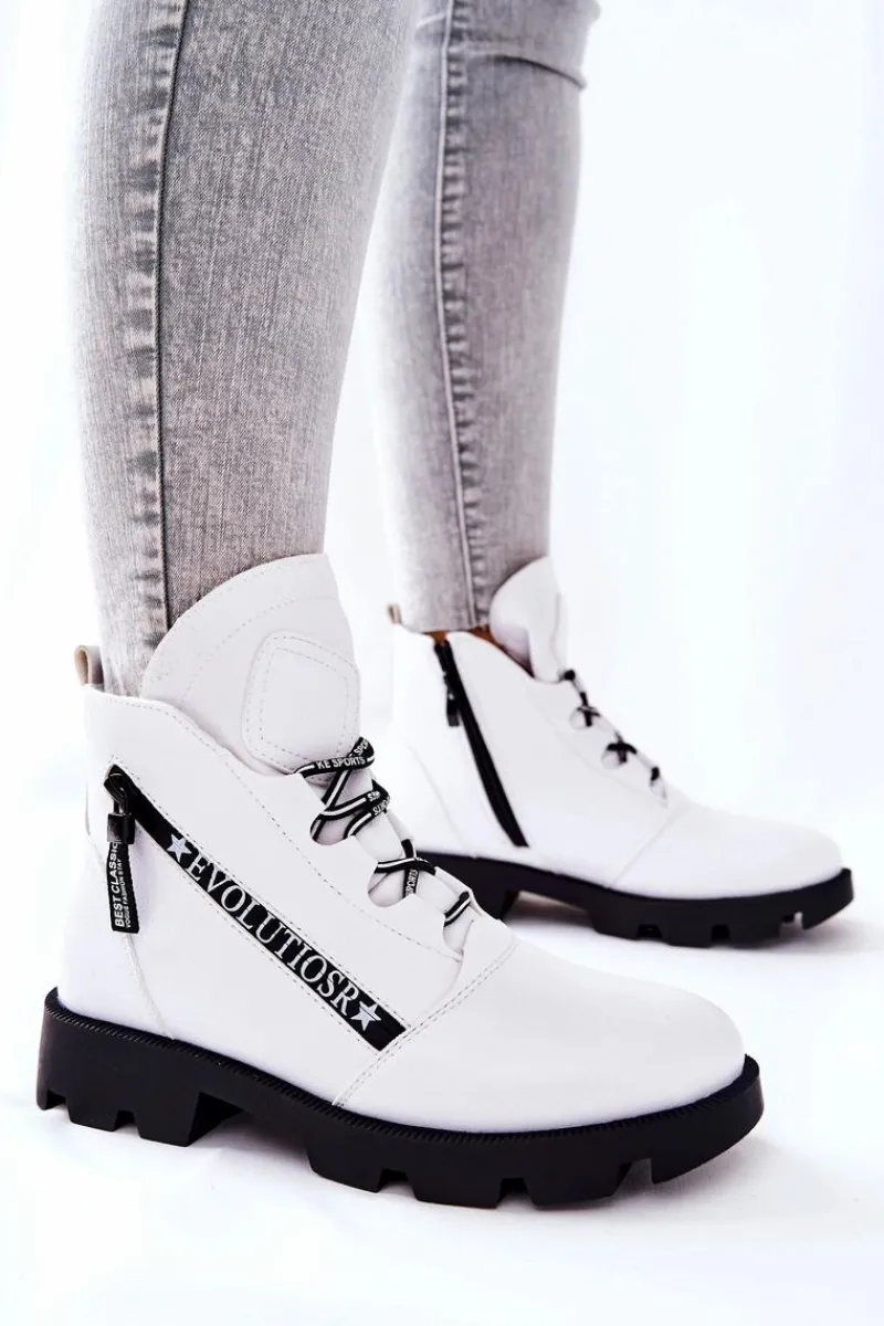 Hot Buty Sergio Leone Botki Ocieplane Futerkiem Sergio Leone Białe TR740