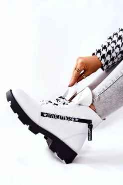 Hot Buty Sergio Leone Botki Ocieplane Futerkiem Sergio Leone Białe TR740