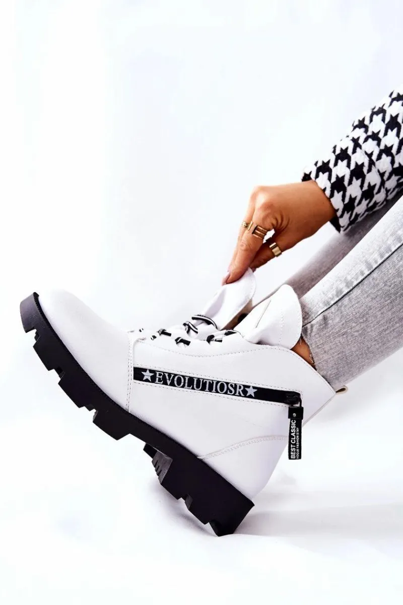 Hot Buty Sergio Leone Botki Ocieplane Futerkiem Sergio Leone Białe TR740