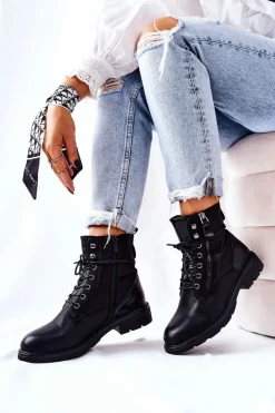 Czarne Botki|Botki Zimowe Damskie>Evento Botki Ocieplane Z Suwakiem Czarne Mirthbrow