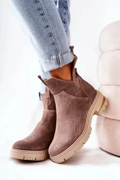 Czarne Botki|Botki Zimowe Damskie><noscript><img width=