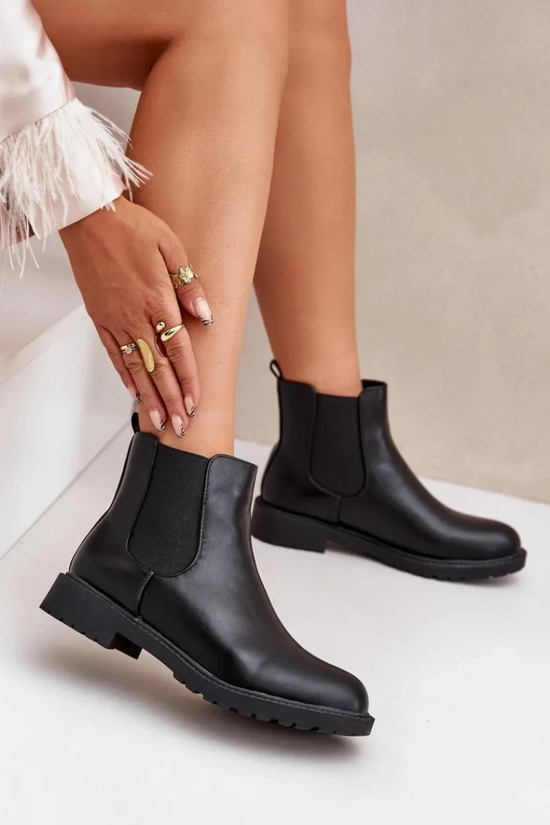 Outlet Botki Sztyblety Damskie Na Płaskim Obcasie Czarne Selanna Damskie Botki Ocieplane|Brązowe I Beżowe Botki