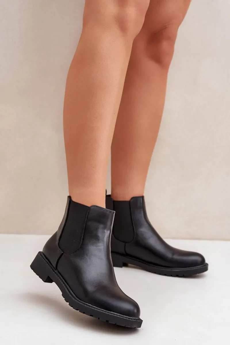 Outlet Botki Sztyblety Damskie Na Płaskim Obcasie Czarne Selanna Damskie Botki Ocieplane|Brązowe I Beżowe Botki