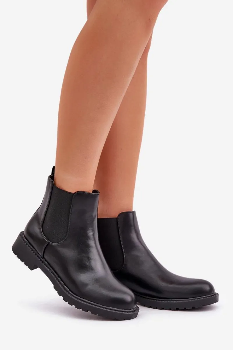 Outlet Botki Sztyblety Damskie Na Płaskim Obcasie Czarne Selanna Damskie Botki Ocieplane|Brązowe I Beżowe Botki