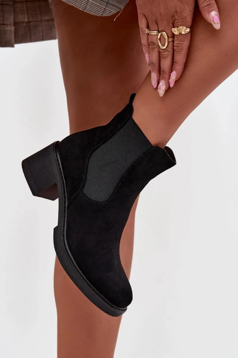 Online Botki Sztyblety Damskie Na Klocku Czarne Luvina Damskie Botki Ocieplane|Czarne Botki