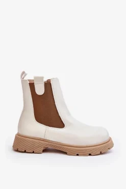 Hot Boto Botki Sztyblety Damskie Na Zamek Białe Ramhel Biały