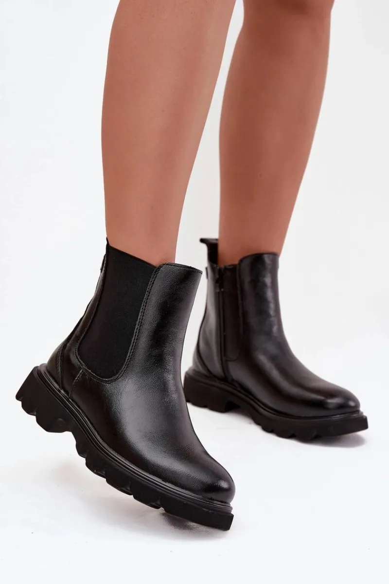 Online Boto Botki Sztyblety Damskie Ocieplane Na Zamek Czarne Rivelia Czarny