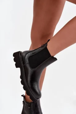 Online Boto Botki Sztyblety Damskie Ocieplane Na Zamek Czarne Rivelia Czarny