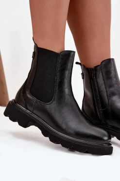 Online Boto Botki Sztyblety Damskie Ocieplane Na Zamek Czarne Rivelia Czarny