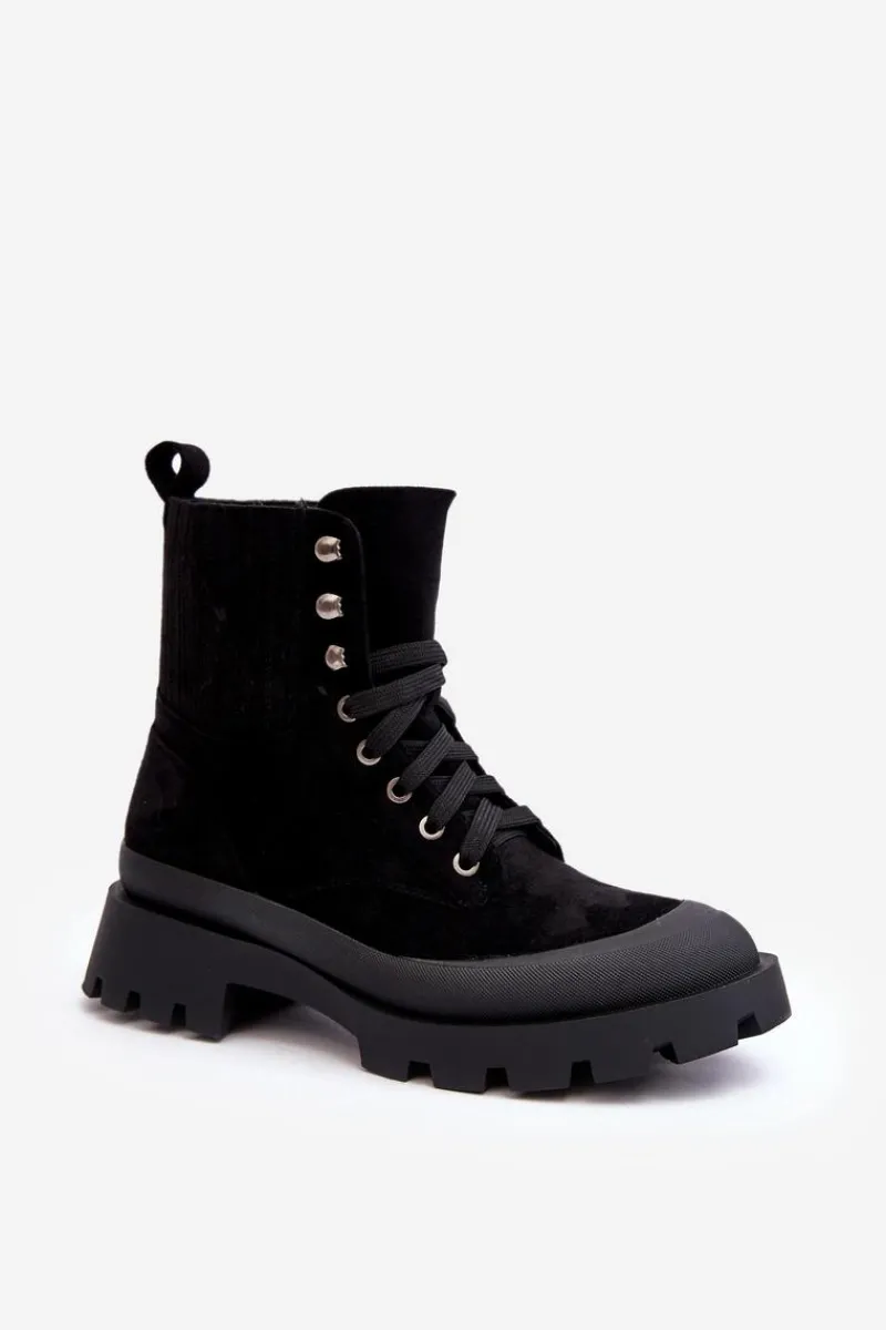 Online Botki Trapery Damskie Sznurowane Czarne Gordts Damskie Botki Ocieplane|Damskie Trapery